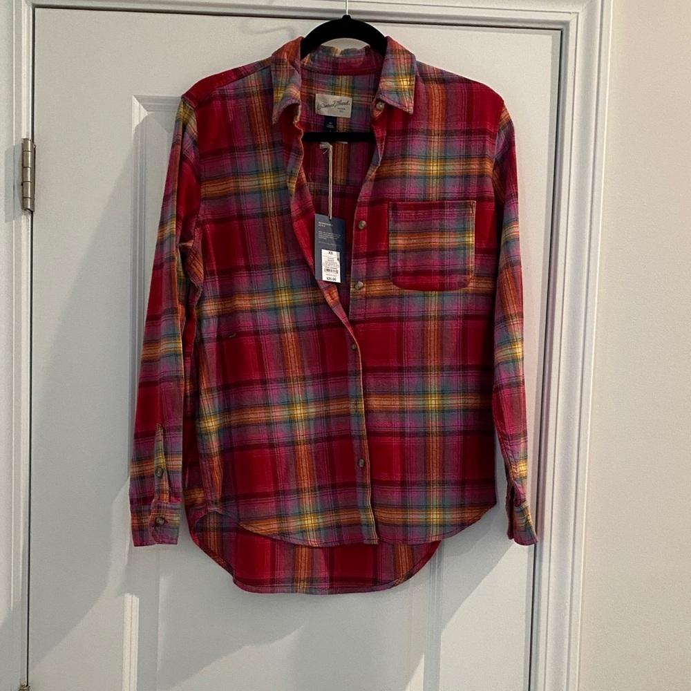 Universal Thread Red Plaid Button Down Shirt